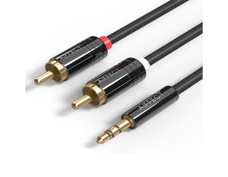 Кабель 2 RCA 3.5 мм Aiffect AI AR1-BK 2 метри