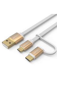 Кабель для быстрой зарядки 2 в 1 Type-C Micro USB AIFFECT AI-UMC2A1 1 м