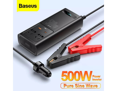 Baseus інвертор 500W 12-220V з чистою синусоїдою для дому та авто (BC-CI50-02)