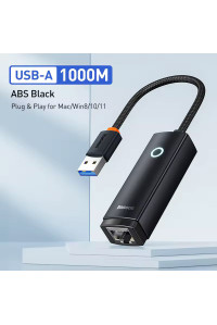 Baseus USB Gigabit Ethernet адаптер 1000 Мбит/с USB 3.0 Lan RJ45 (BS-OH002)
