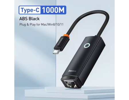Baseus Type-C Gigabit Ethernet адаптер 1000 Мбит/с USB 3.0 Lan RJ45 (BS-OH004)