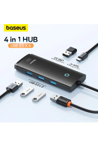 USB хаб із зовнішнім живленням 4-в-1 Baseus 4 USB-A 3.0 для ноутбука та комп'ютера