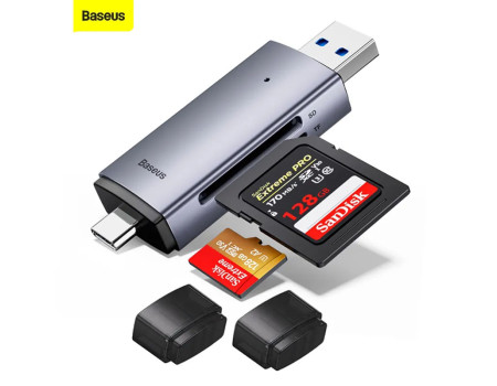 Картридер для SD карты и microSD Type-C USB 3.0 Baseus