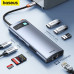 USB хаб Baseus 8-в-1 Type-C HDMI 4k 60hz 3 USB 3.0 PD 100W RJ45 LAN картрідер (BS-OH101)