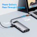 USB хаб Baseus 8-в-1 Type-C HDMI 4k 60hz 3 USB 3.0 PD 100W RJ45 LAN картрідер (BS-OH101)