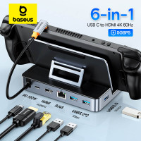Хаб Baseus GamerX 6 в 1 4k 60hz PD для Steam Deck ROG Ally Legion Go Switch (BS-OH115)