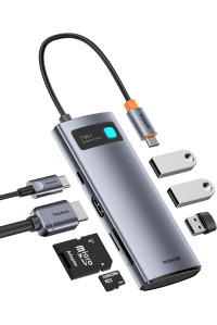 Baseus USB HUB 7-в-1 HDMI 4k 60hz PD 100W 3 USB 3.0 картрідер (BS-OH146)