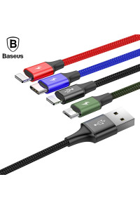Кабель 4 в 1 Type-C/ Micro USB/ Lightning (2 шт) 3.5А Baseus CA1T4-D01 1.2 м