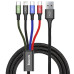 Кабель 4 в 1 Type-C-2 шт/ Micro USB/ Lightning 3.5А Baseus CA1T4-E01 1.2 м 