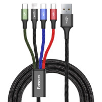 Кабель 4 в 1 Type-C/Micro USB (2 шт) /Lightning 3.5А Baseus CA1T4-F01 1.2 метра