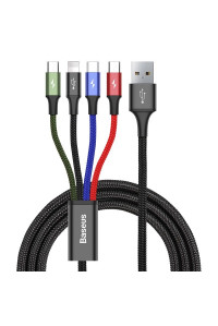 Кабель 4 в 1 Type-C/Micro USB (2 шт) /Lightning 3.5А Baseus CA1T4-F01 1.2 м