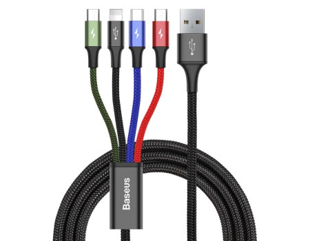 Кабель 4 в 1 Type-C/Micro USB (2 шт) /Lightning 3.5А Baseus CA1T4-F01 1.2 м