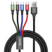 Кабель 4 в 1 Type-C/Micro USB (2 шт) /Lightning 3.5А Baseus CA1T4-F01 1.2 м