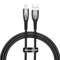 USB кабель Baseus Glimmer Series Lightning для iPhone 14 13 12 11 с подсветкой 1 м