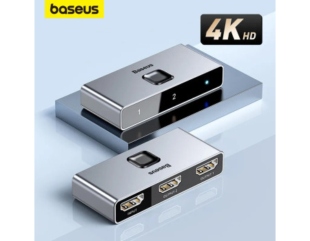 Двунаправленный HDMI переключатель 2 в 1 Switcher Matrix Baseus 4k 60hz (CAHUB-BC0G)