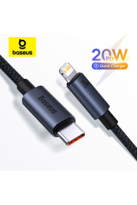 Кабель Baseus 20 Вт PD Type-C Lightning для iPhone 14 13 12 Pro Max 1 м (CAJY010501)