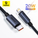 Кабель Baseus 20 Вт PD Type-C Lightning для iPhone 14 13 12 Pro Max 1 м (CAJY010501)
