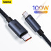  Кабель Baseus Type-C Type-C PD 100W 5A для Xiaomi Samsung MacBook