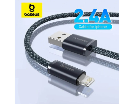 Кабель USB Lightning Baseus Dynamic Series для iPhone 14 13 12 11 2.4A серый