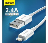 Кабель для iPhone USB Lightning Baseus 2.4A White