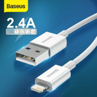 Кабель для iPhone USB Lightning Baseus 2.4A White