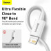 Кабель для iPhone 11 12 USB Lightning Baseus 2.4A White
