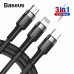 Кабель 3 в 1 Type-C+Micro USB+Lightning 3.5А Baseus 1.2 метр (CAMLT-AKL01)