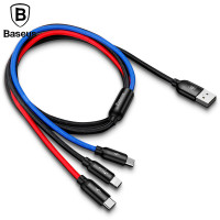 Кабель 3 в 1 Type-C Micro USB Lightning 3.5А Baseus