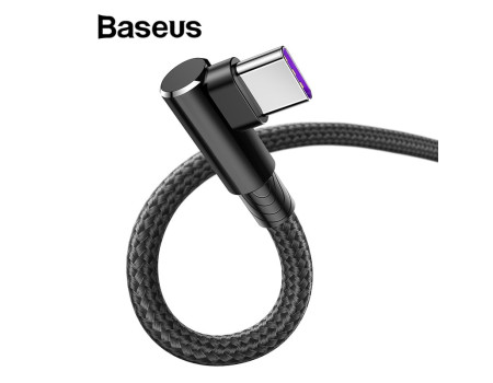 Кабель для быстрой зарядки USB Type-C 90° 5A BASEUS 1 метр (CATFS-B01) 