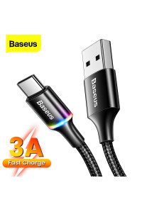  Кабель Type-C с подсветкой LED QC 3.0 3A Baseus (CATGH-B01/C01)