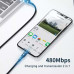 Кабель Type C Lightning Baseus 20W PD Fast Charging Gray Black 1 м (CATLKLF-FG1)