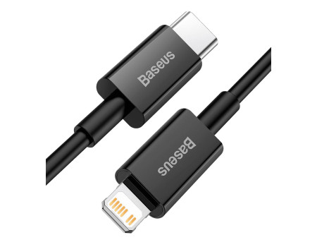 Кабель Type-C Lightning Baseus Superior Series PD 20W для iPhone 11/12/13/14 1 м Black (CATLYS-A01)