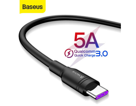 Кабель Baseus Type-C для швидкого заряджання Quick Charge 3.0 5A 40W 1 м (CATSH-E01)