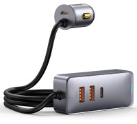 Автомобильное зарядное устройство Baseus 120W QC 3.0 PD 3.0 с удлинителем (CCBX-120C2X)