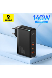 Зарядний пристрій Baseus GaN 140W PD 3.1 QC 3.0/4.0 + кабель Type-C 240W