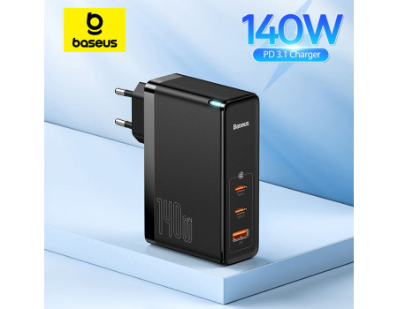 Зарядное устройство Baseus GaN 140W PD 3.1 QC 3.0/4.0 + кабель Type-C 240W