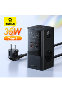 Зарядний пристрій Baseus 7-в-1 Type-C GAN5 35W 3AC+2U+2C 4000W (CCGAN35-S3ACE)