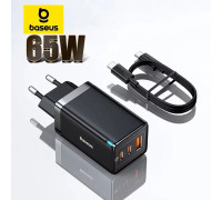 Зарядний пристрій Baseus GAN5 65W QC4+ PD3.0 + кабель PD 100W (CCGP120201)