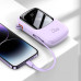 Повербанк Baseus QPOW 20000 mAh 20W PD3.0 QC3.0 с LED дисплеем и кабелем 8-Pin Lightning для iPhone Фиолет