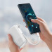 Baseus 20000mAh 20W Power Bank PD3.0 QC3.0 FCP SCP з дисплеєм та кабелем Lightning для iPhone Білий