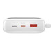 Baseus 20000mAh 20W Power Bank PD3.0 QC3.0 FCP SCP з дисплеєм та кабелем Lightning для iPhone Білий