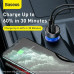 Автозарядка для ноутбука телефона Baseus 65W PD3.0 QC4.0 PPS LED дисплей + кабель Type-C 100W