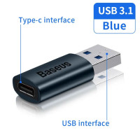 OTG переходник мини адаптер Type-C Type-A Baseus USB 3.1 алюминий 