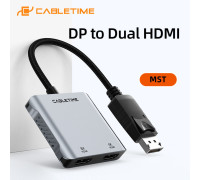 Перехідник DisplayPort на 2 HDMI для 2 моніторів MST 8k 30hz 4k 60hz CABLETIME