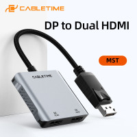 Перехідник DisplayPort на 2 HDMI для 2 моніторів MST 8k 30hz 4k 60hz CABLETIME