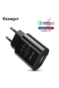 Сетевое зарядное устройство USB 18W Quick Charge 3.0 Essager ECTDK-XZB01-BK 