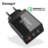 Зарядний пристрій 3 USB 30W Quick Charge 3.0 Essager ECTQC3-FBB01-BK