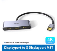 Розгалужувач DisplayPort на 3 монітори DP 1.4 MST спліттер 4k 60hz для Windows
