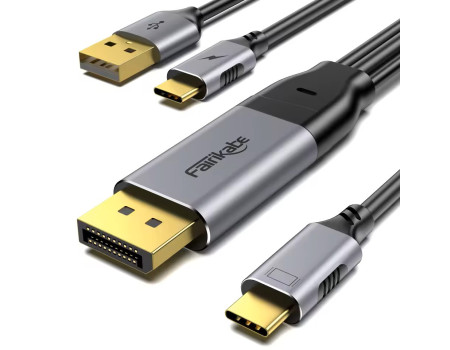 Кабель DisplayPort to Type-C 4k 60hz 2k 144hz для Nreal Air Xreal RayNeo Huawei VR Studio Display 1.8 м