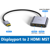 Разветвитель DisplayPort - 2 HDMI для 2 мониторов 4k 60hz Splitter адаптер MST